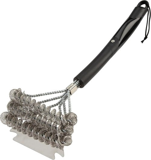 Cuisinart 17” Stainless Steel Grill Brush - Triple Coil Design with Wide Scraper for Easy Cleaning