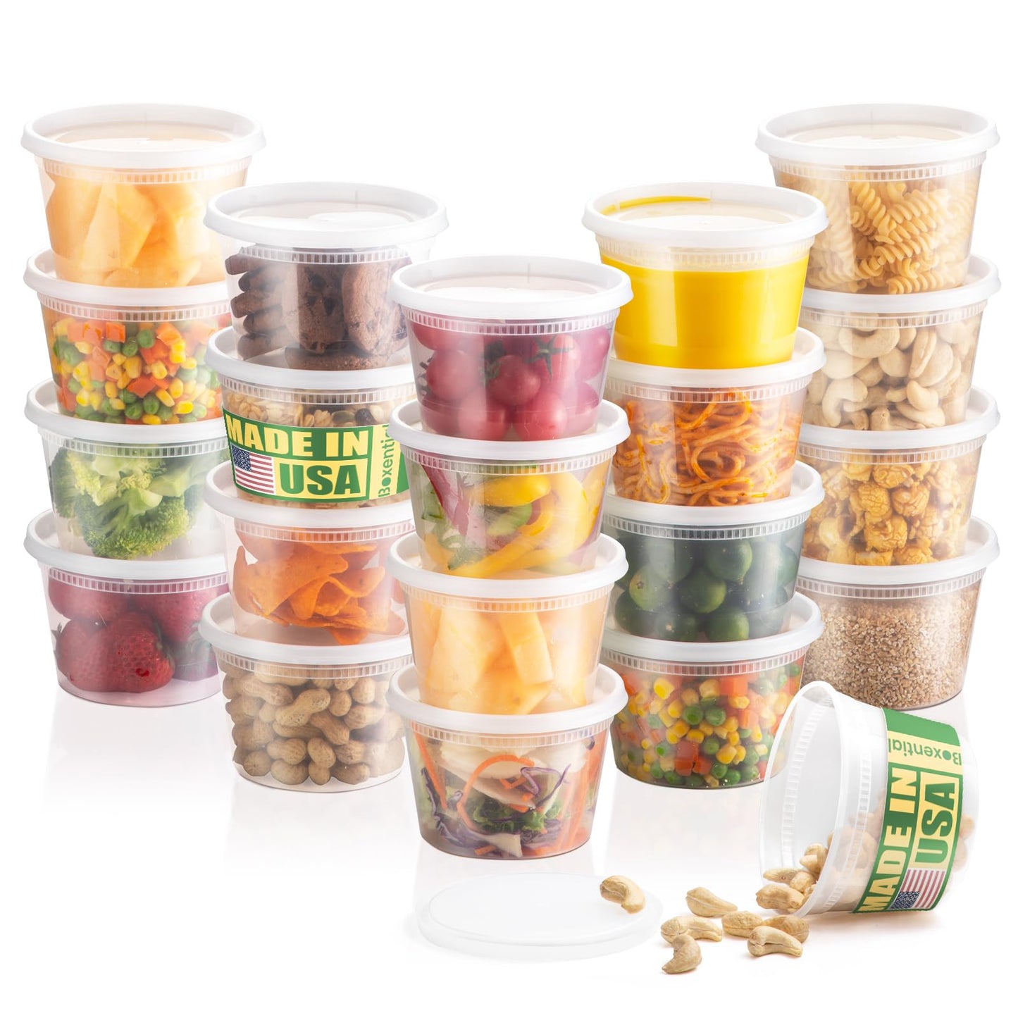 Boxential 16 oz Deli Containers with Lids [36 Set] – BPA-Free Plastic Food Containers, Freezer & Microwave Safe, Stackable Meal Prep & Soup Storage Containers, Ideal for Takeout & Kitchen Use