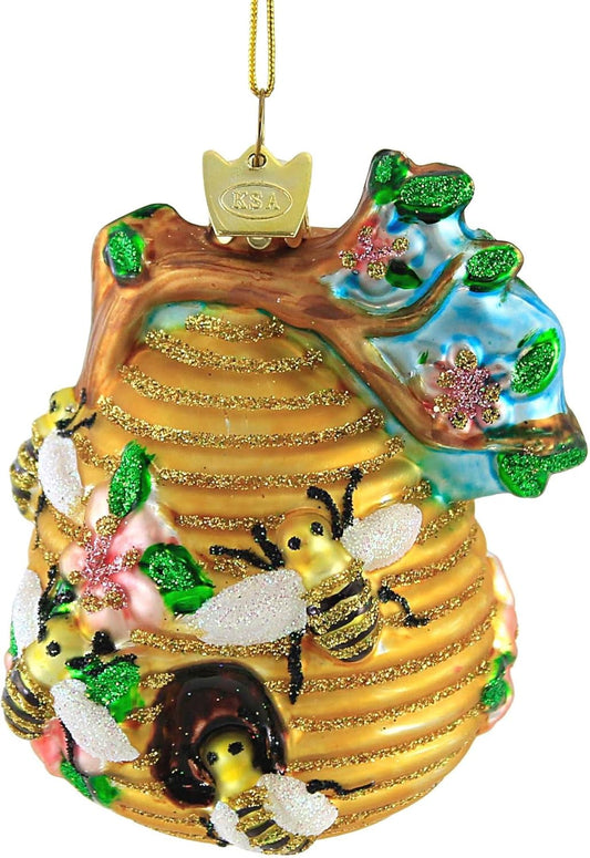 Beehive Glass Christmas Tree Ornament - Noble Gems NB1075 | Unique Holiday Decor