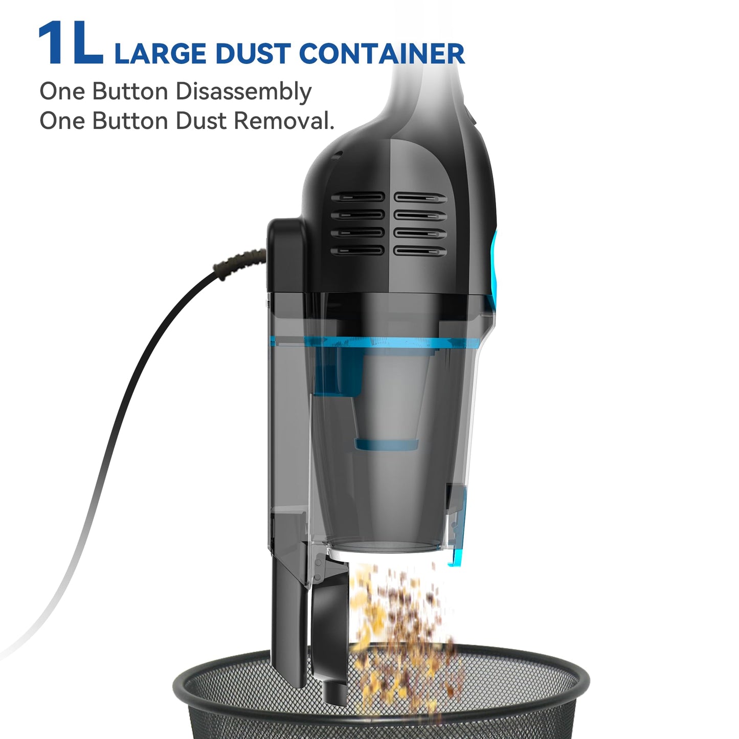 Vazone R6X Corded Stick Vacuum Cleaners for Home, 20Kpa Powerful Suction Stick Vacuum with 16Ft Cord, 2 in 1 Lightweight Handheld Vacuum Cleaner for Hardwood Floor Pet Hair