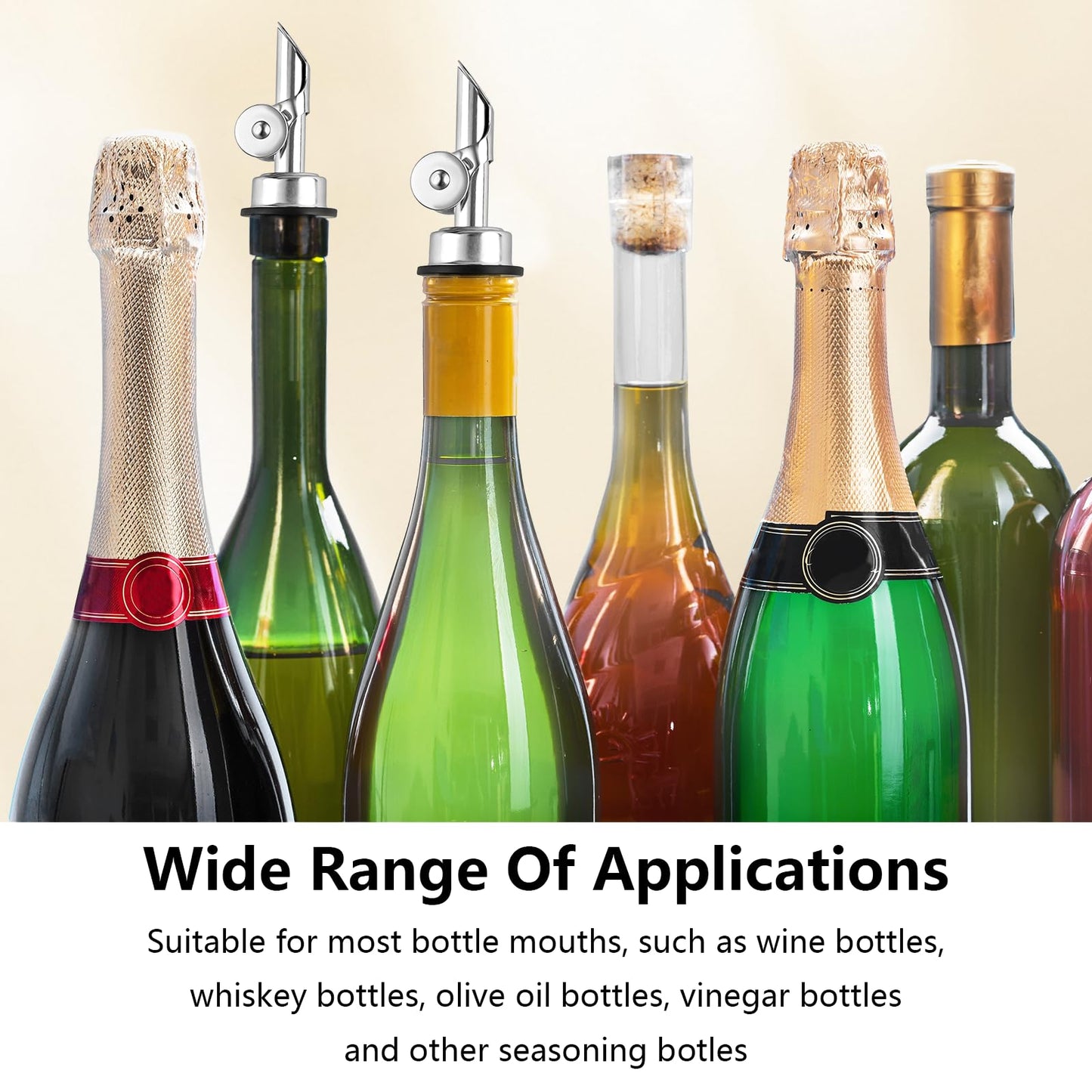KoMvzyl 12 Pcs Weighted Stainless Steel Liquor Bottle Pourers Auto Flip Olive Oil Dispenser Spout Balsamic Alcohol Pourer Spouts