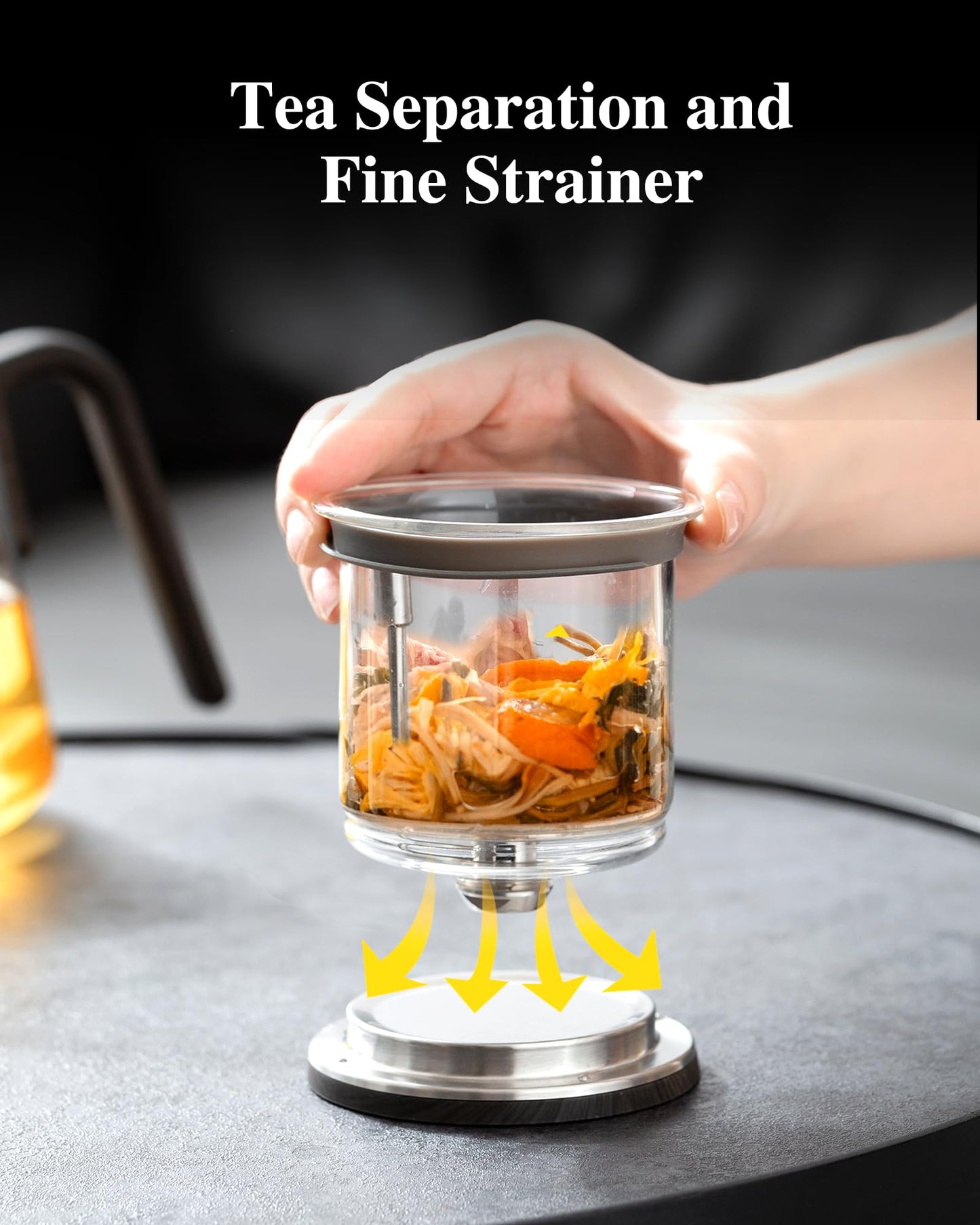 ZENS Enchanted Tea Pot with Magnetic Lid, Magic Glass Teapot with Infuser for Loose Leaf Tea Steeper, Mess-Free Herbal Tea Maker, Tea Diffusers for Tea Lovers Ideal Gifts, 27oz/800ml