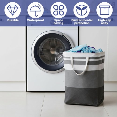 4 Pack Foldable Laundry Basket, 75L Large Laundry Baskets with Handles,Waterproof Laundry Hamper, Foldable Laundry Hampers for Clothes Organizer (2 Colors)