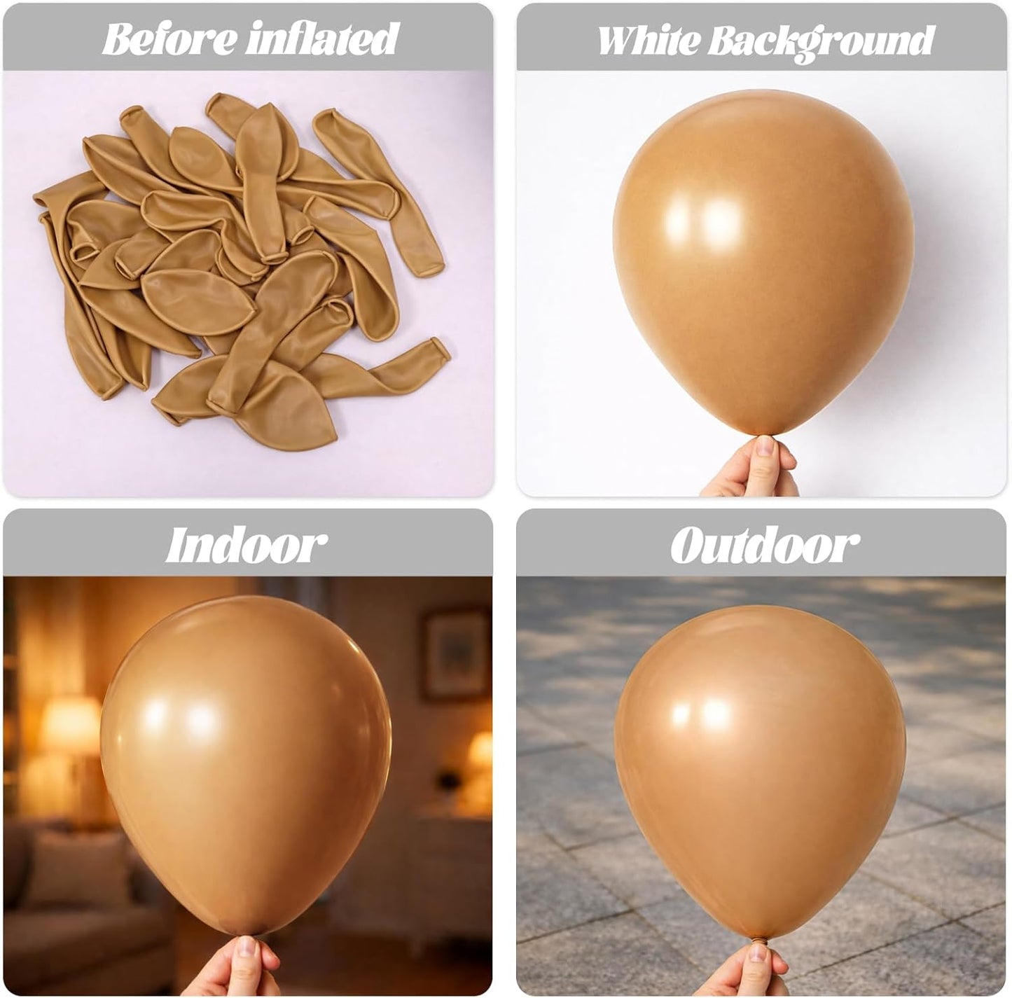 Voircoloria Brown Balloon Garland Arch Kit - 90 Pack in Various Sizes for Graduation, Weddings & Parties
