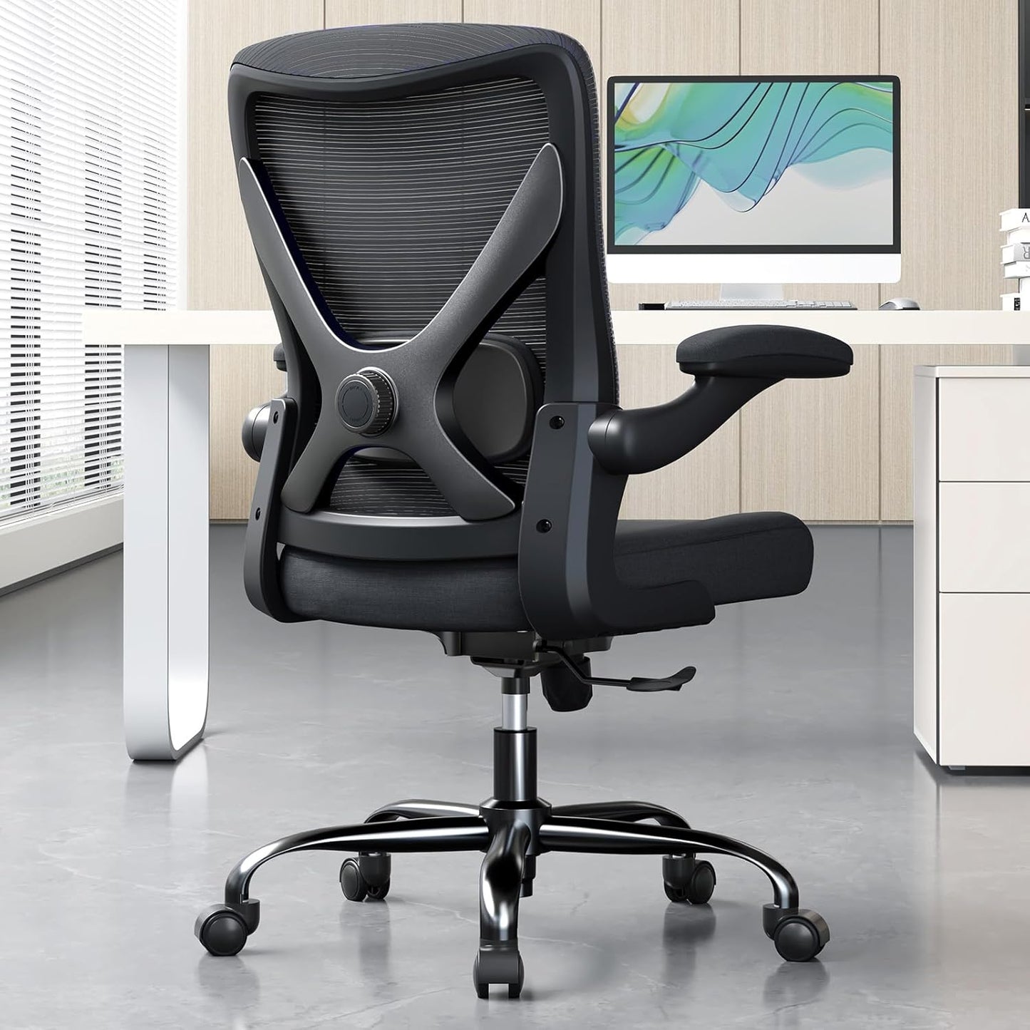 Skiennix Ergonomic Office Chair - Adjustable Lumbar Support for Home, Gaming & Work | Comfortable Black Design