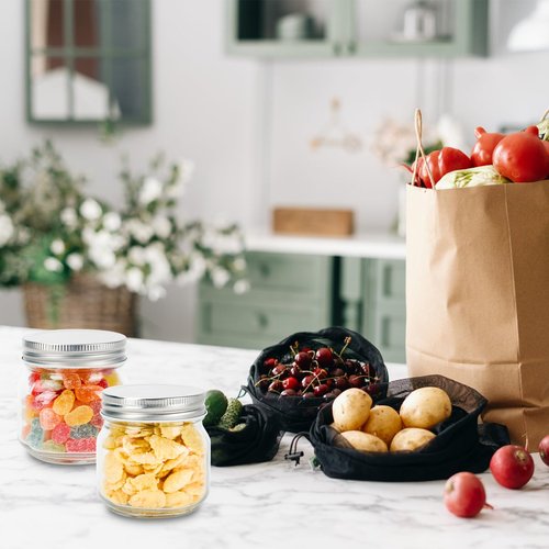 HOXHA 6 Pack Glass Regular Mouth Mason Jars, 8 oz Clear Glass Jars with Lids for Sealing, Canning Jars for Food Storage, Overnight Oats, Dry Food, Snacks, Candies, Jam, Honey