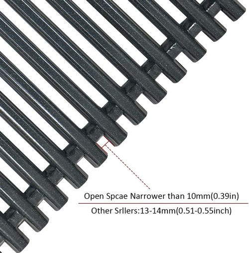 Antree 7525 Porcelain Enameled Grates - Durable Replacement for Weber Spirit 300 & Genesis Silver Gold B/C (17.4 x 11.8 x 0.25)