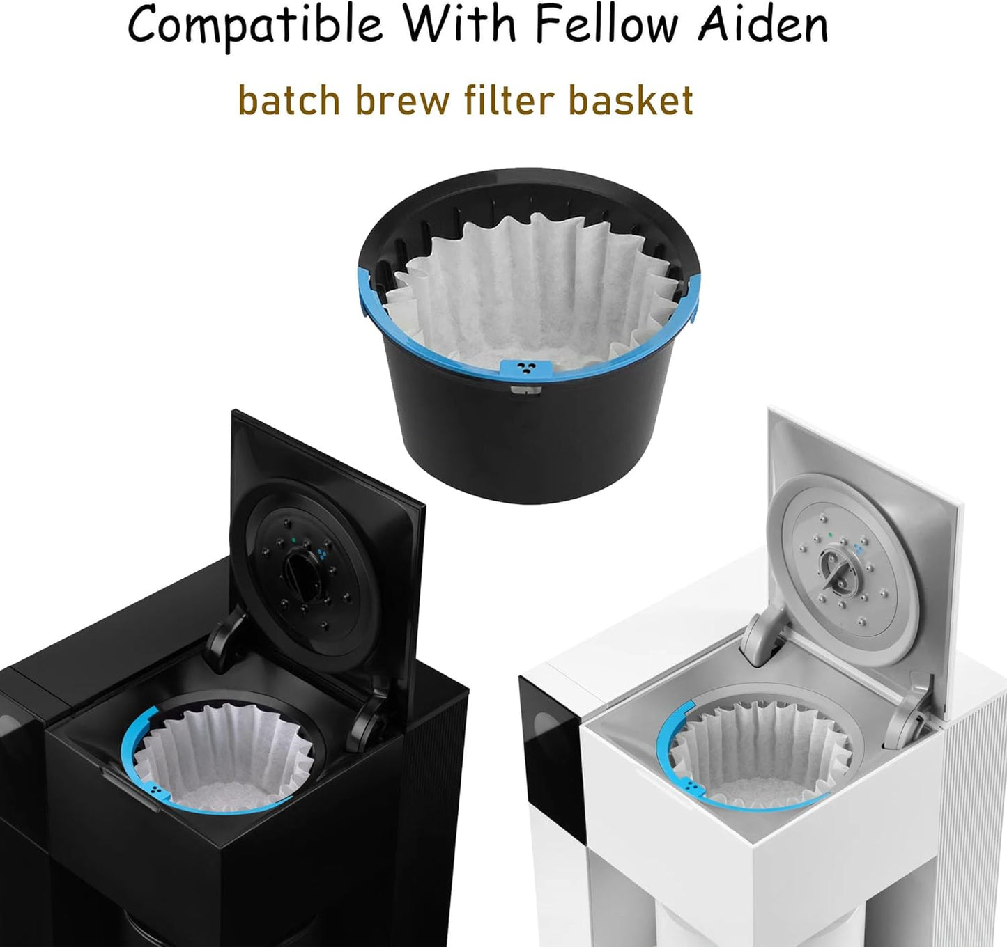 Skiennix 100 Count Coffee Filters - Flat Bottom Paper Filters for Fellow Aiden Coffee Maker