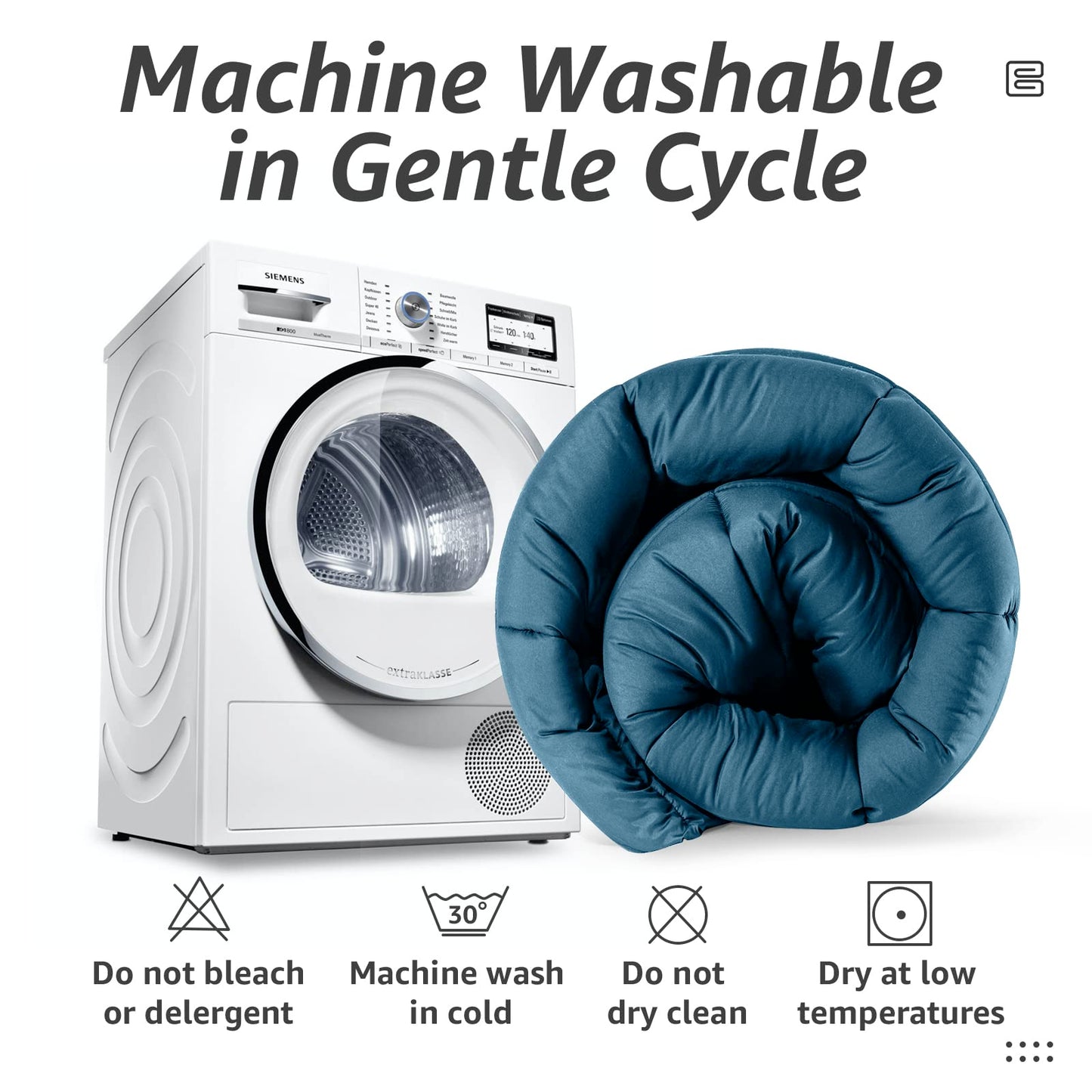 HYLEORY All Season California King Size Bed Comforter - Cooling Down Alternative Quilted Duvet Insert with Corner Tabs - Winter Warm - Machine Washable - Teal