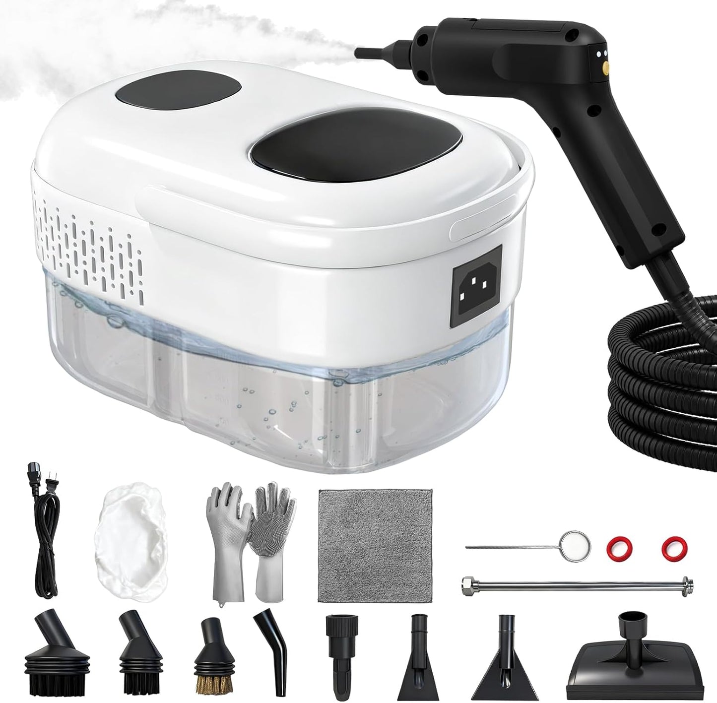 Skiennix Steam Cleaner - 2500W High-Pressure Steamer with 1.4L Tank & 14 Accessories | Fast Heat-Up in 15s