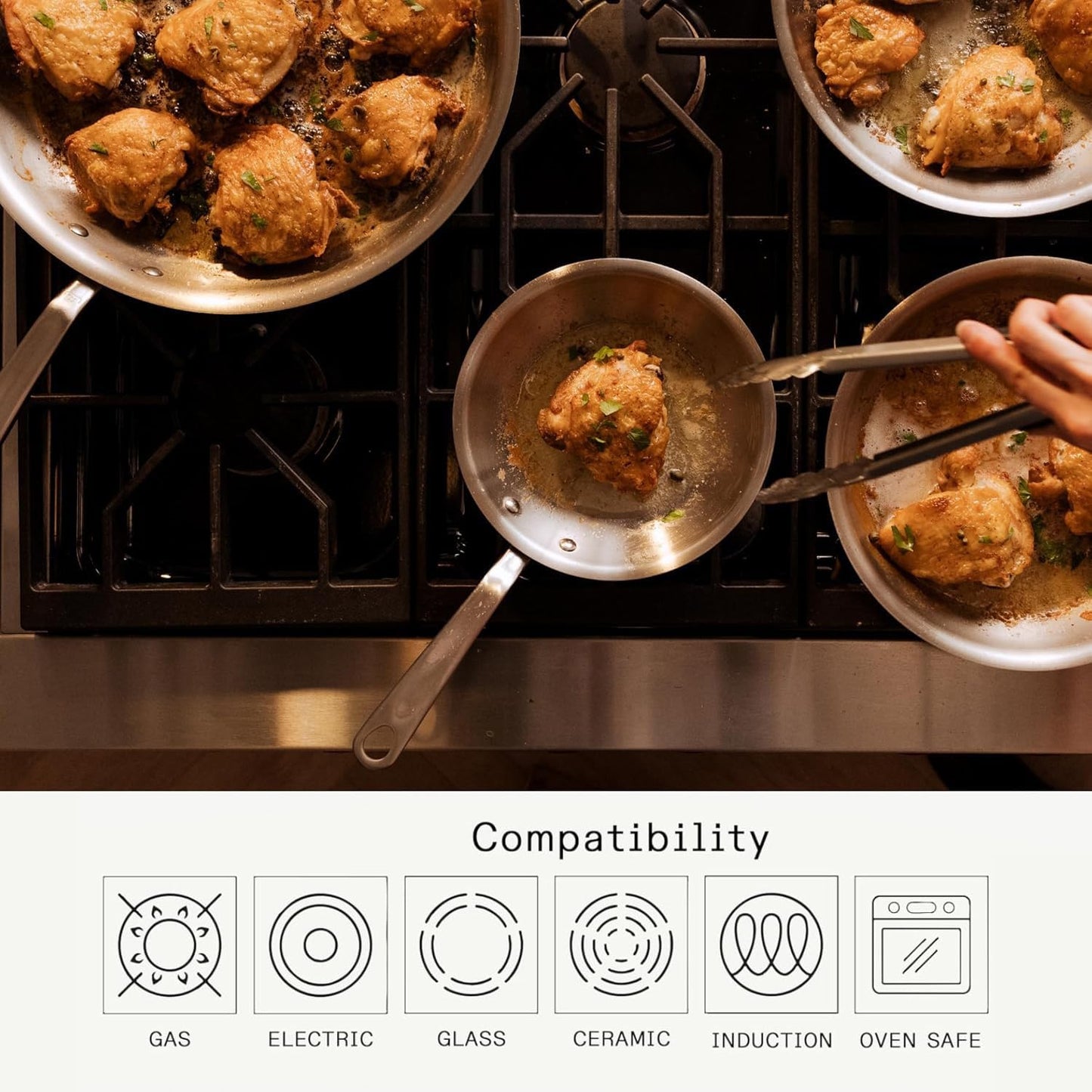 Made In Cookware | 8-Inch Stainless Steel Frying Pan | 5 Ply Stainless Clad | Professional Cookware | Crafted in Italy | Induction Compatible