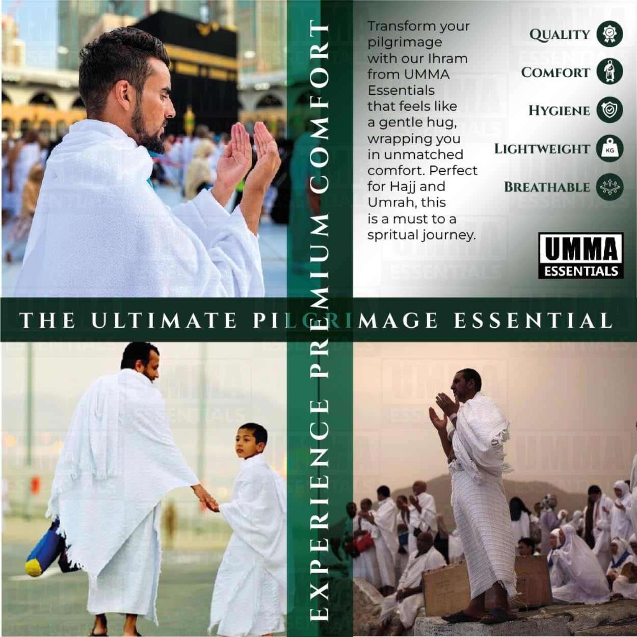 Kids Ihram Towels Set for Children – Includes Belt, 2 White Towels (75x150 cm), Ideal for Hajj and Umrah. A one-Size-fits-All Hajj Kit and Umrah Essentials for Boys’ Ihram, ehram, and ahram