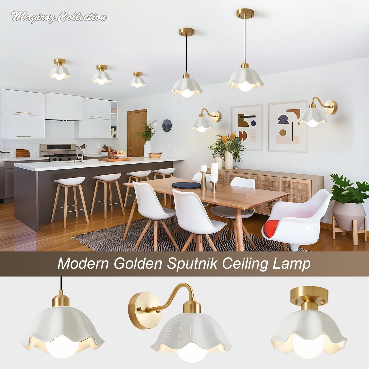 Gold Wall Sconce 1-Light Modern Wall Lighting Fixture Farmhouse Vanity Sconces Lights with Milk White Glass Shade Indoor Wall Sconce Lamp Wall Mount Light Fixture for Bedroom MWL02-1A