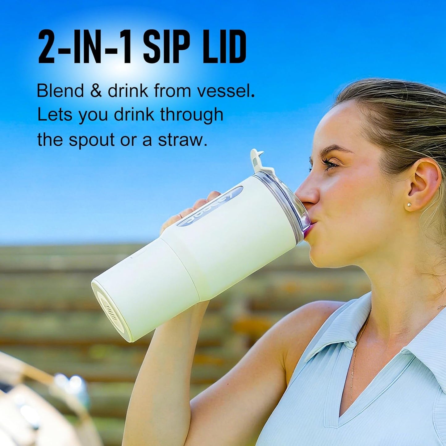 Skiennix 18oz Portable Blender - Cordless Travel Smoothie Maker with Ice Crushing Blades