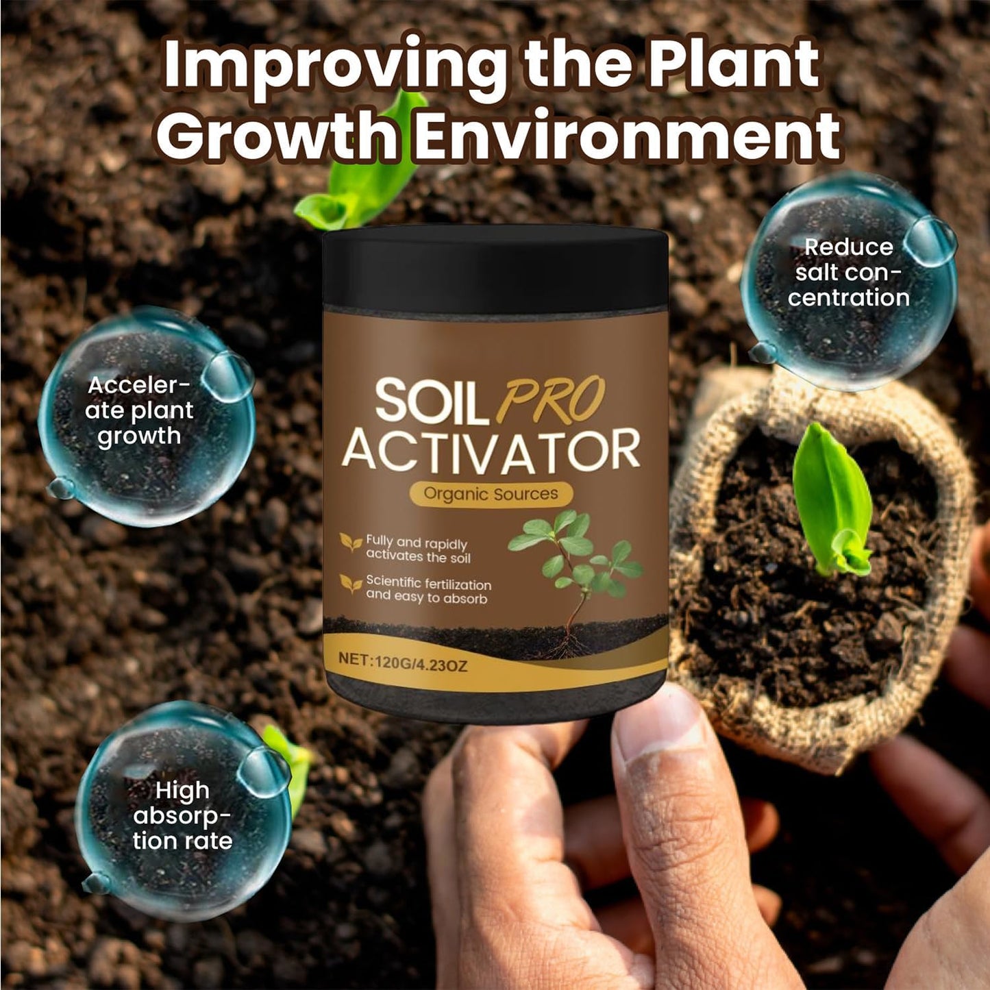 Nauticos Soil Activator - Organic Water-Soluble Formula for Optimal Nutrient Uptake | 2-Pack for Enhanced Plant Growth