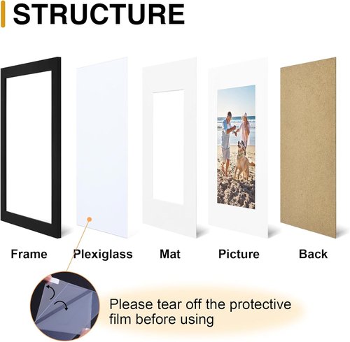 decorUhome 8x10 Picture Frame - Versatile Display for 5x7 or 8x10 Photos, Black, 1 Pack
