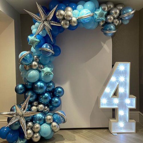 Awenztech Metallic Blue Balloons 12 inch, Chrome Blue Latex Balloons 50pcs Party Balloons for Graduation Christening Baby Shower Birthday Party Decorations