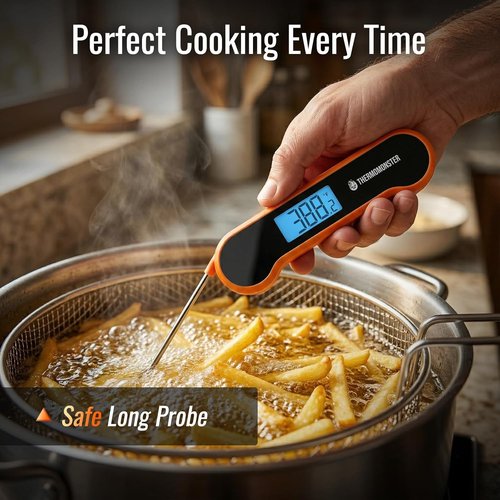 Instant Read Meat Thermometer - Skiennix Digital Kitchen Thermometer with ±0.5℉ Precision | Orange Color