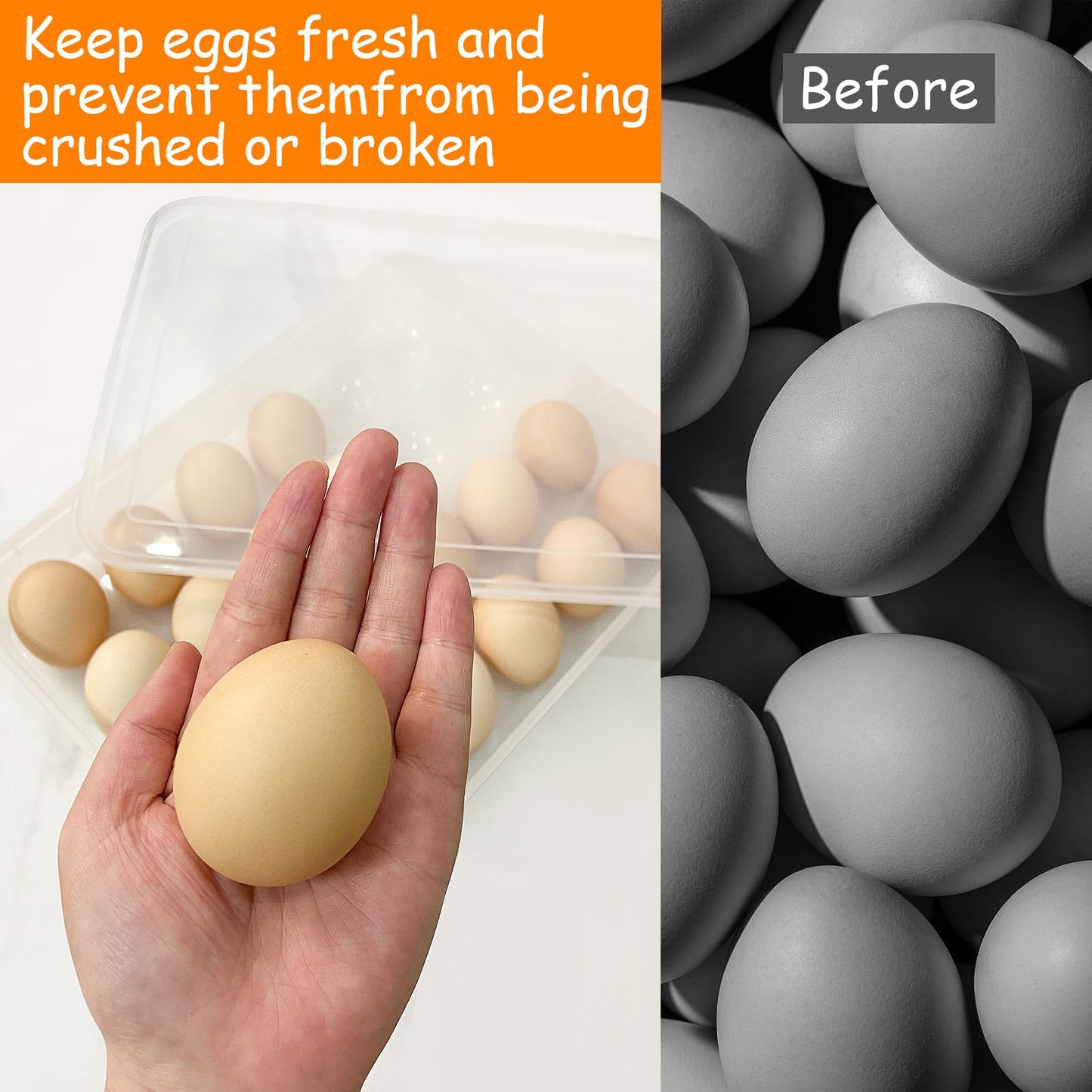 Jgalnim 3Pack Egg Trays,Deviled Egg Containers with Lid,Egg Container Carrier,Refrigerator Portable Egg Trays for 72 Eggs Storge Holder Easter Day Thanksgiving Party Home Kitchen Supplies