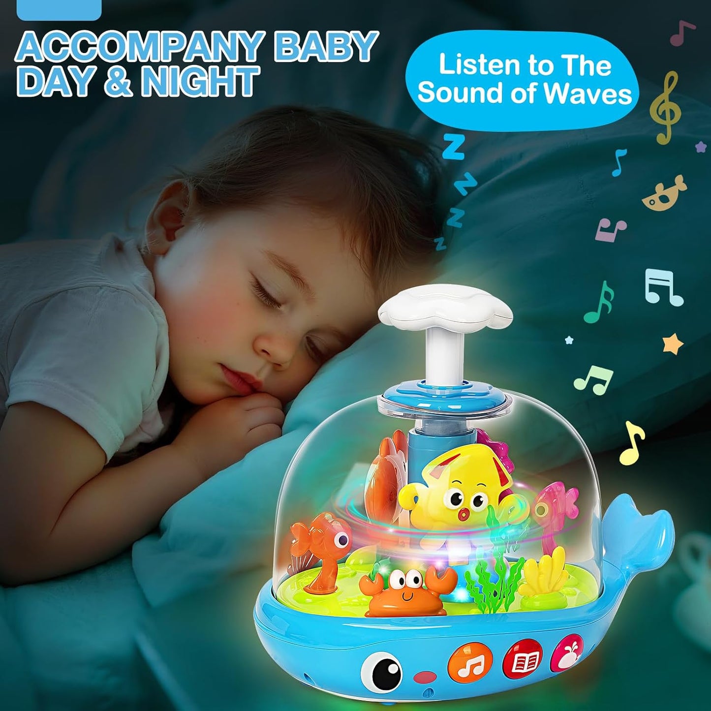 Skiennix Musical Aquarium Baby Toys - Early Learning Educational Toy for 6-12 Months | Engaging Sound & Light Features
