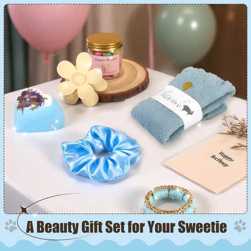 HIDDEN NUTS Birthday Gift for Teen Girls, Happy Birthday Box for Girl, Cute Preppy Stuff for Tween Girls, Christmas, Cute Daisy Aesthetic Glass Cups Tumbler Teen Gals Gifts Set 8pcs