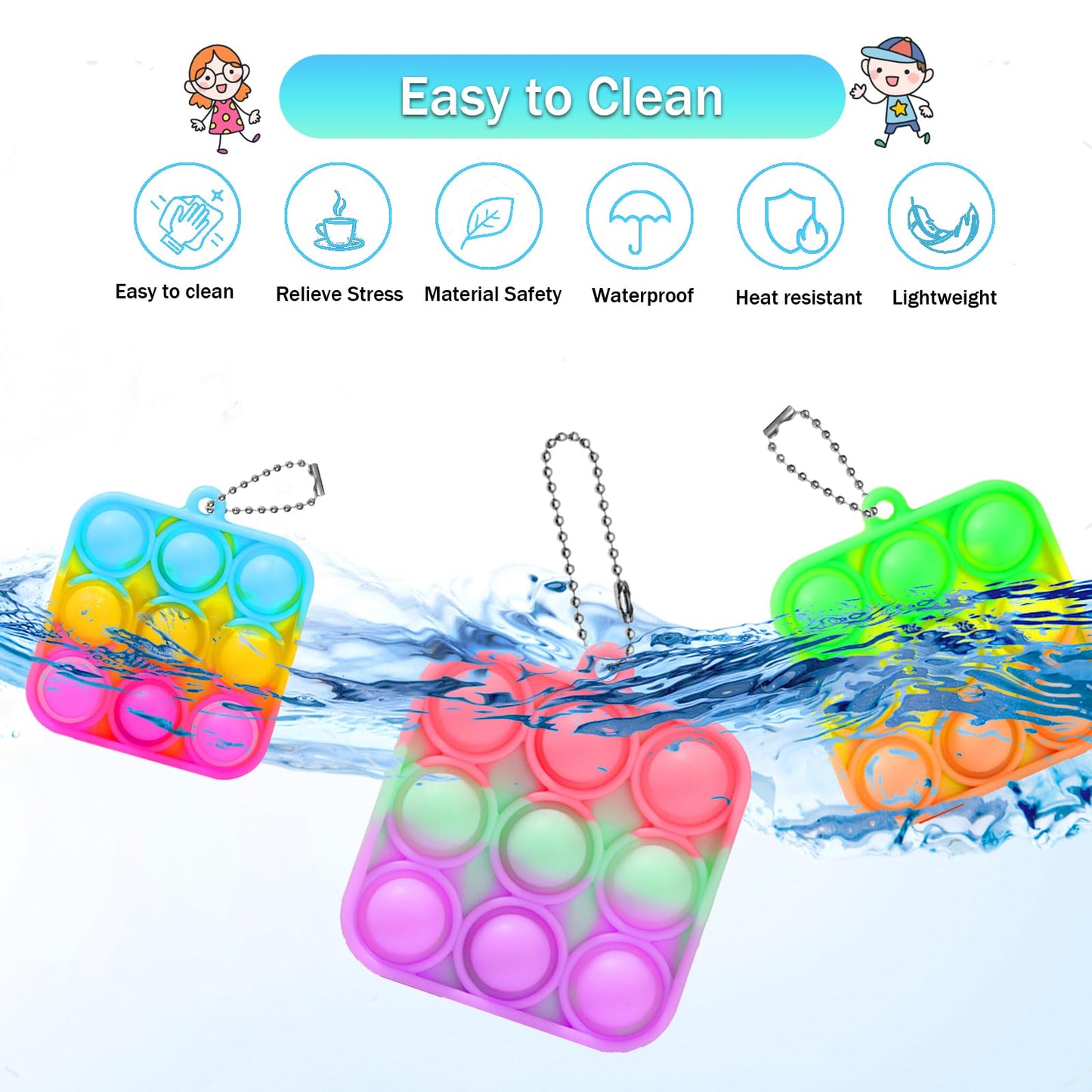 57PCS Party Favors for Kids,Fidget Toys Bulk Its Birthday Party Favors for Toddlers Adult, Small Classroom Prizes Box Fidgets Toys for Kids, Goodie Bag Stuffers, Treasure Chest, Bubbles Poppers