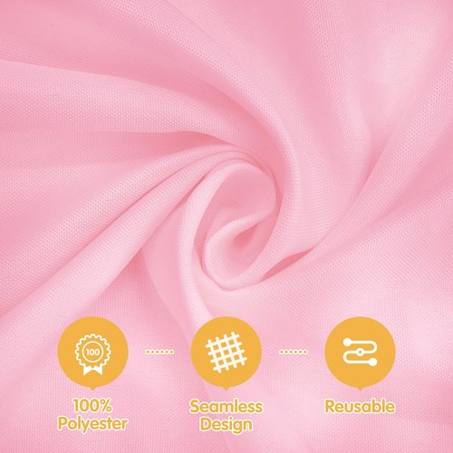 BRILLMAX 4 Pack Pink Tablecloths 90 x 156 Inch for 8ft Rectangle Tables - 150 GSM Polyester Fabric, Floor Length Drop, Water, Stain & Wrinkle Resistant Cloth Cover for Wedding Reception Banquet