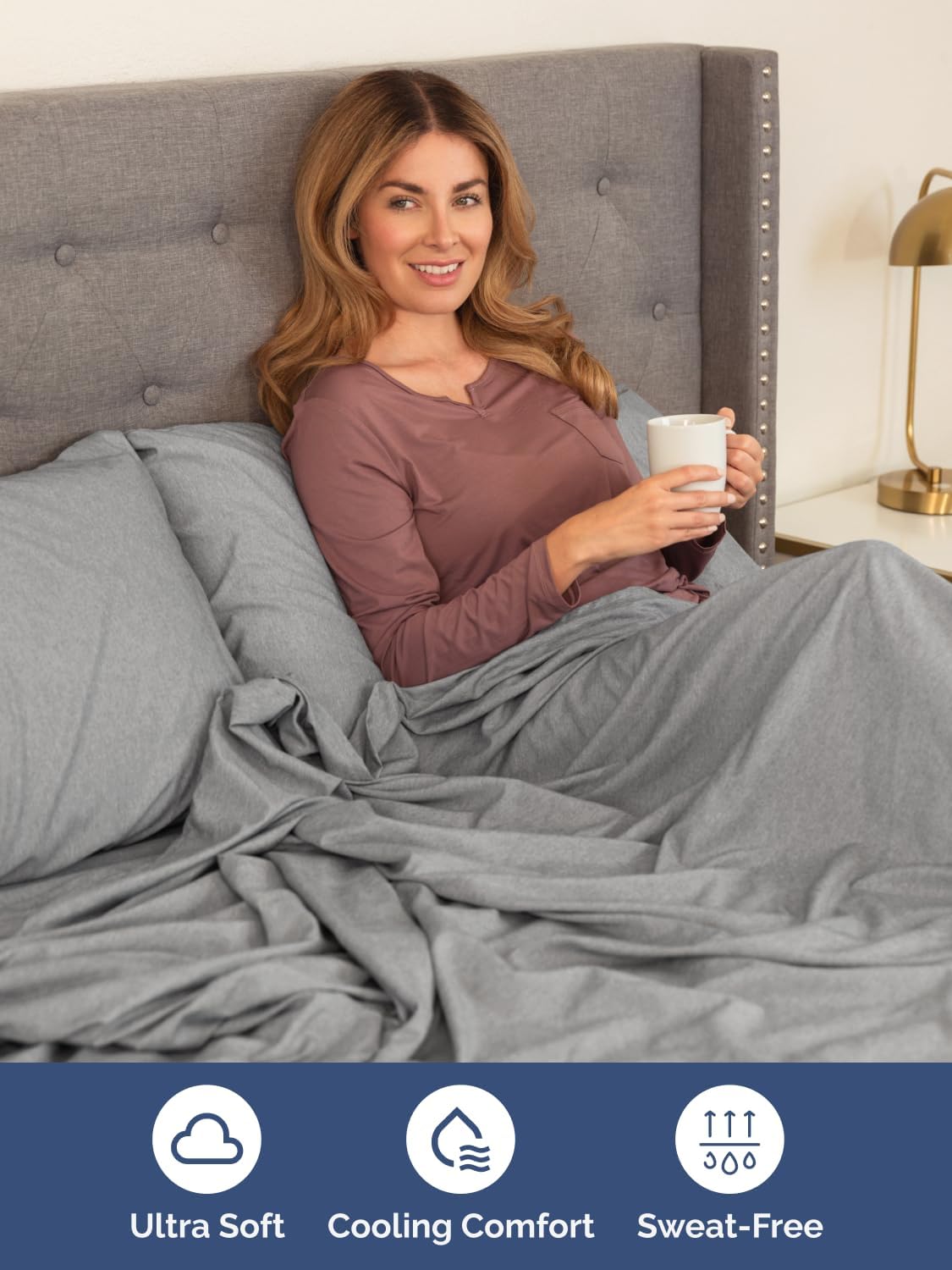 Skiennix Extra Deep Split King Sheet Set - 7 Piece Breathable Cooling Bedding - Soft Wrinkle-Free Heathered Grey