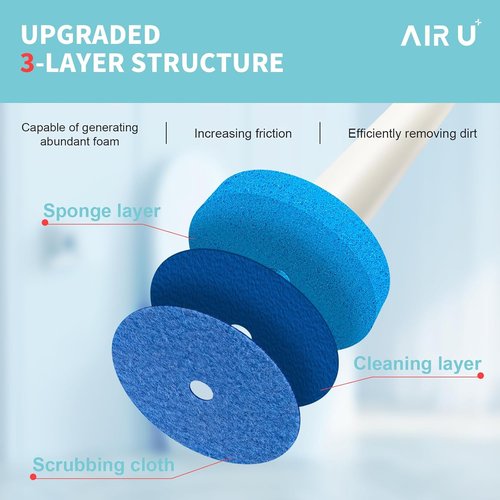 AIR U+ Disposable Toilet Brush - Complete Cleaning System with 24 Wand Refills & Storage Caddy