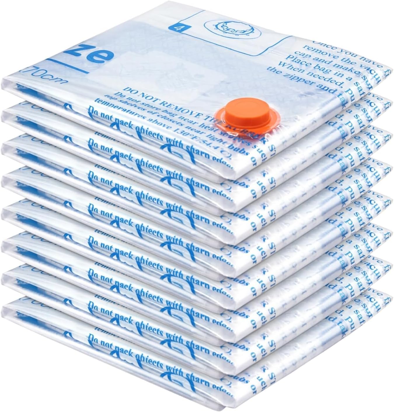 MEIQIHOME Vacuum Storage Bags - Space Saver Sealer for Clothing & Bedding | 8 Medium Bags