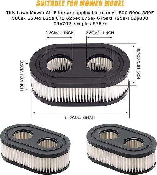Briggs & Stratton Air Filter Replacement - 5 Pcs Lawn Mower Cleaner Cartridge for 500EX, 550EX, 575EX, 625EX, 675EXI, 725EXI | Toro Recycler Series Compatible