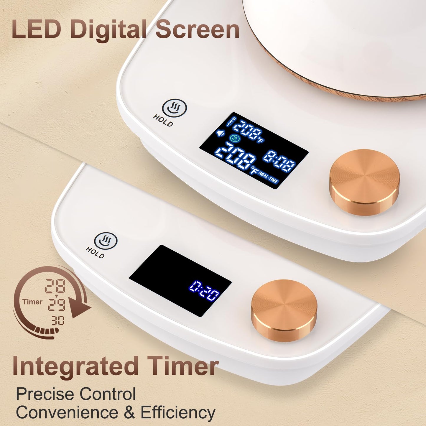 YDDZZM Gooseneck Electric Kettle, Intelligent Temperature Control, Stainless Steel Inner, Quick Heating, for Pour Over Coffee, Brew Tea, Boil Hot Water, 1000W 0.9L Cream White