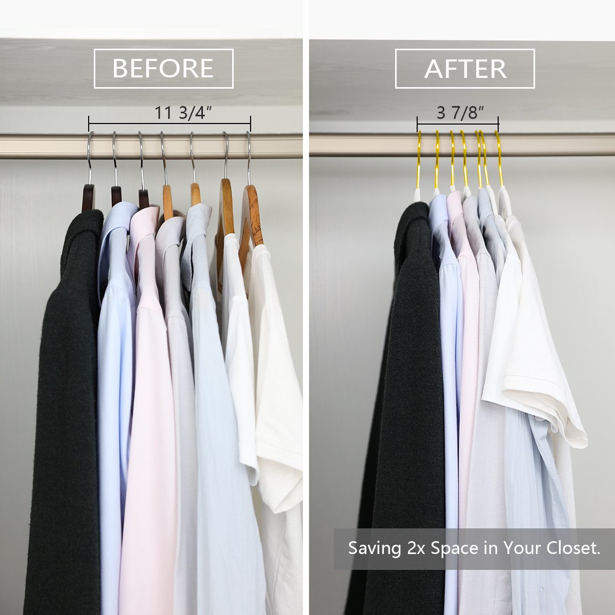 MIZGI Premium Velvet Hangers Pack 50 Pcs Heavyduty - Non Slip Slimline - Velvet Suit Hangers White - Gold Hooks,Space Saving Clothes Hangers
