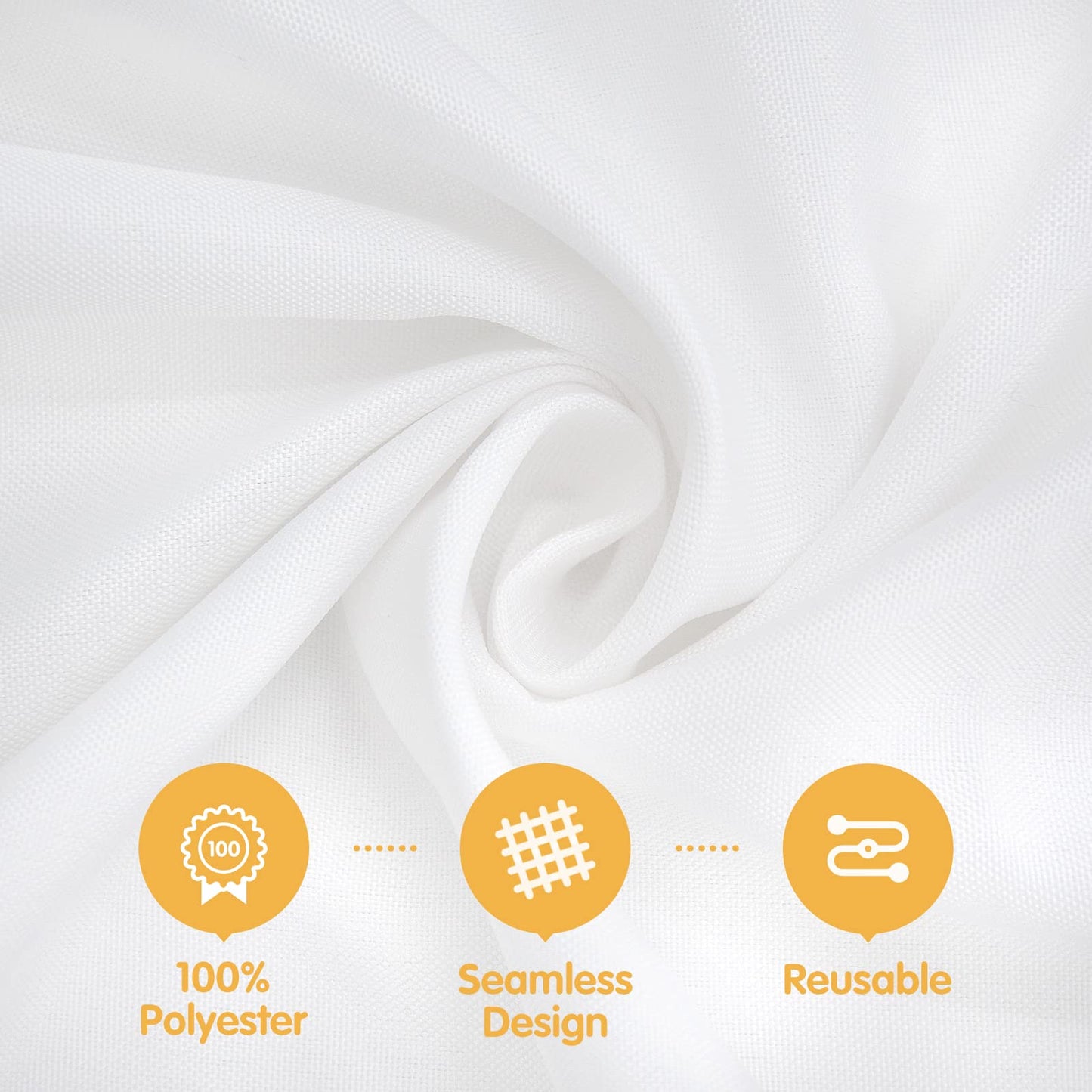 BRILLMAX 10 Pack White Tablecloths 60 x 102 Inch for 6ft Rectangle Tables - 150 GSM Polyester Fabric, 15" Standard Drop, Water, Stain & Wrinkle Resistant Cloth Cover for Wedding Dining Buffet