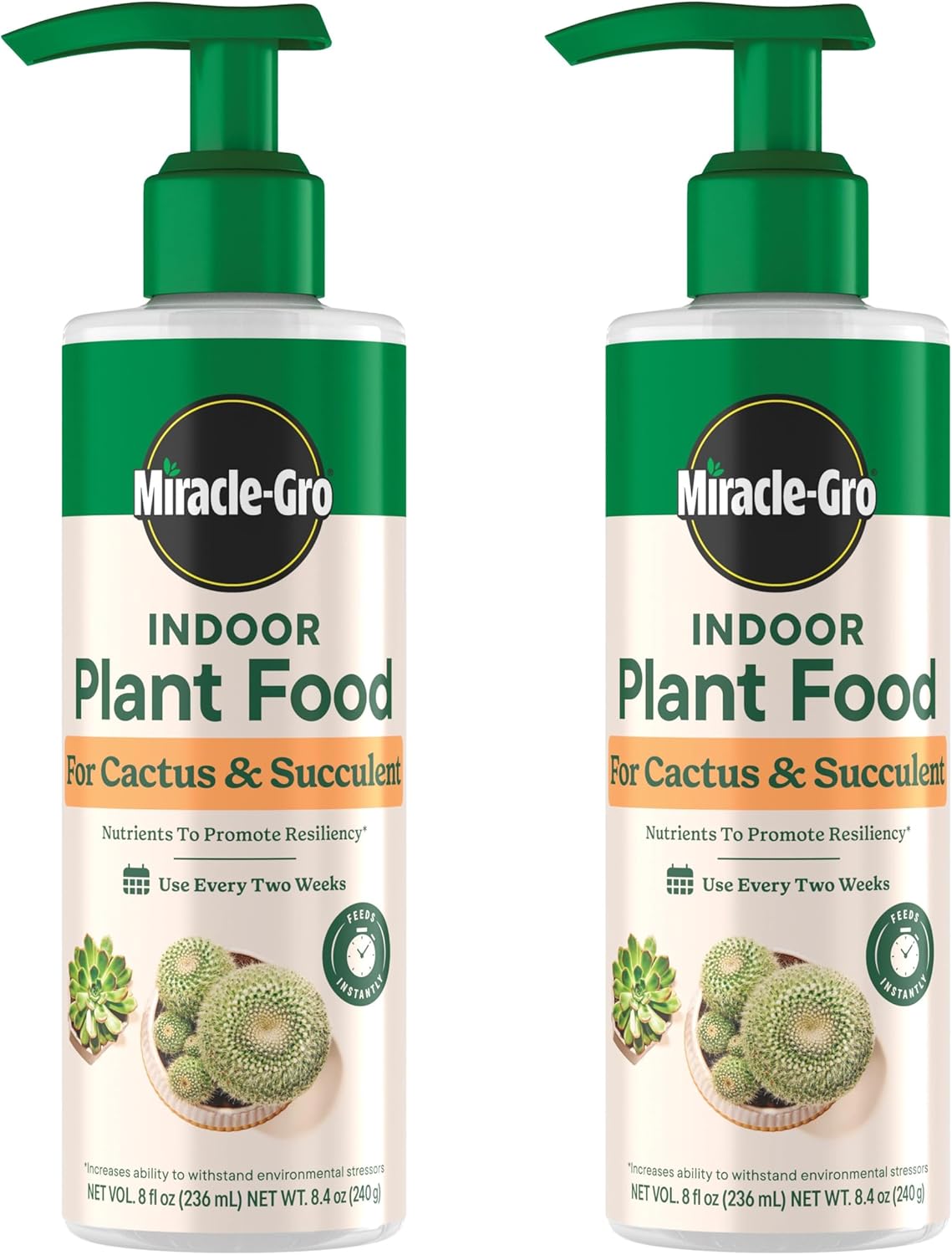 Miracle-Gro Indoor Plant Food - Liquid Fertilizer for Cactus & Succulents | 8 fl. oz. | 2-Pack