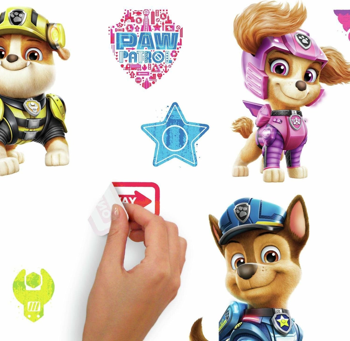 RoomMates Paw Patrol Movie Wall Decals - Easy Peel and Stick Design for Kids' Rooms