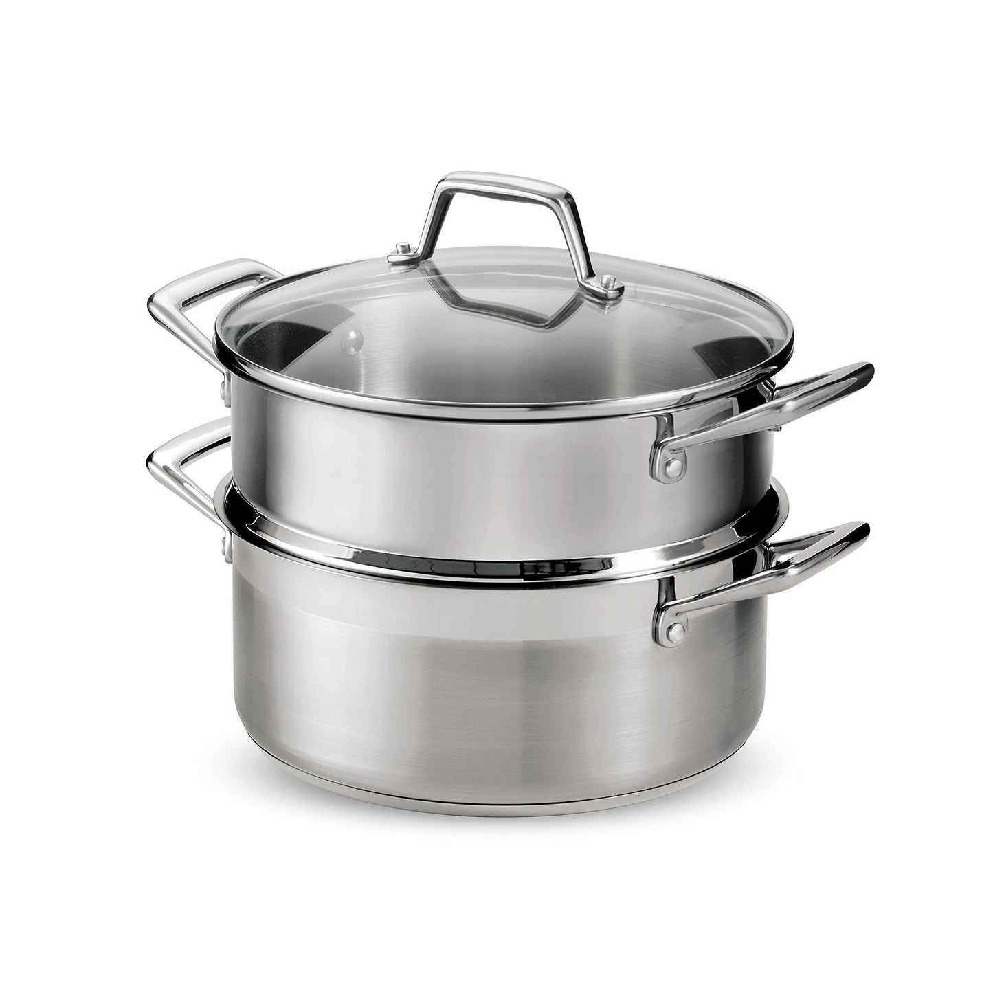 Tramontina Gourmet 5-Quart Steamer Set, Tri-Ply Base Stainless Steel Dutch Oven with Steamer Insert and Glass Lid, Induction-Ready