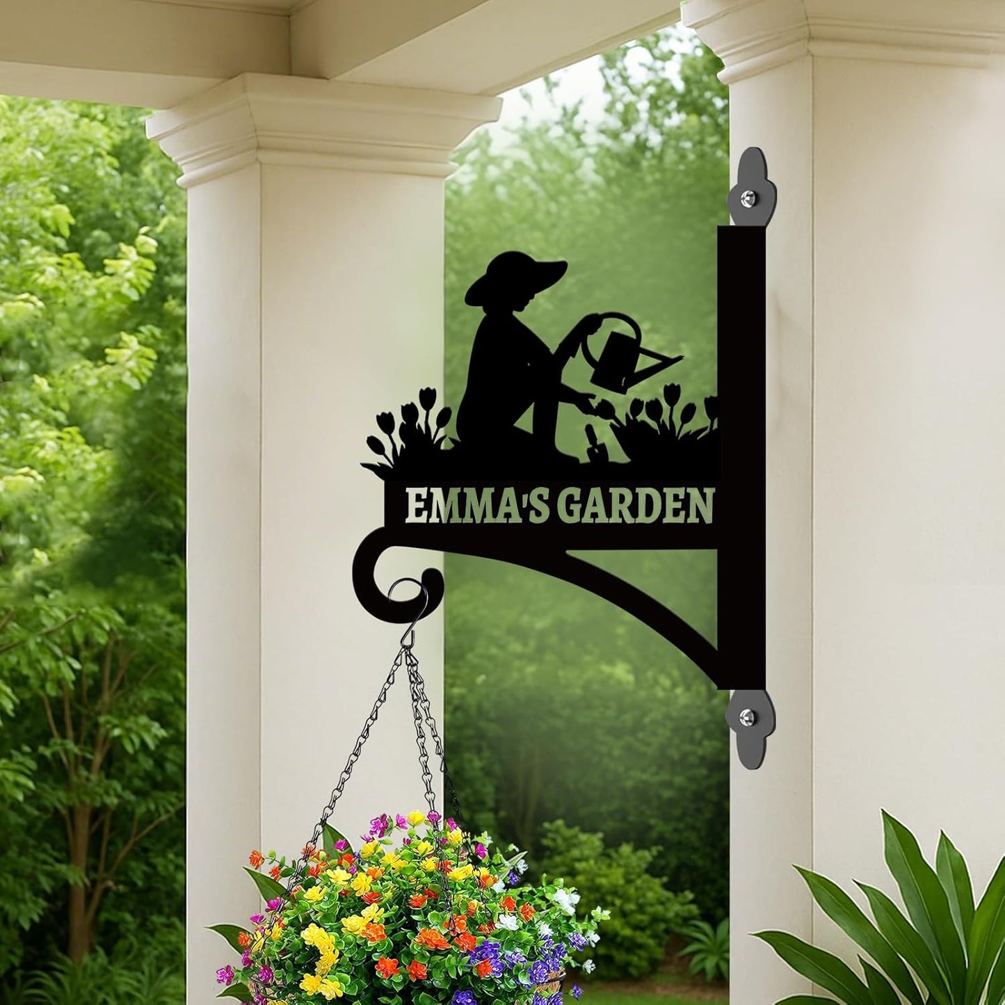 Skiennix Personalized Metal Plant Hangers - Heavy-Duty Indoor & Outdoor Wall Bracket | Perfect for Bird Feeders & Lanterns