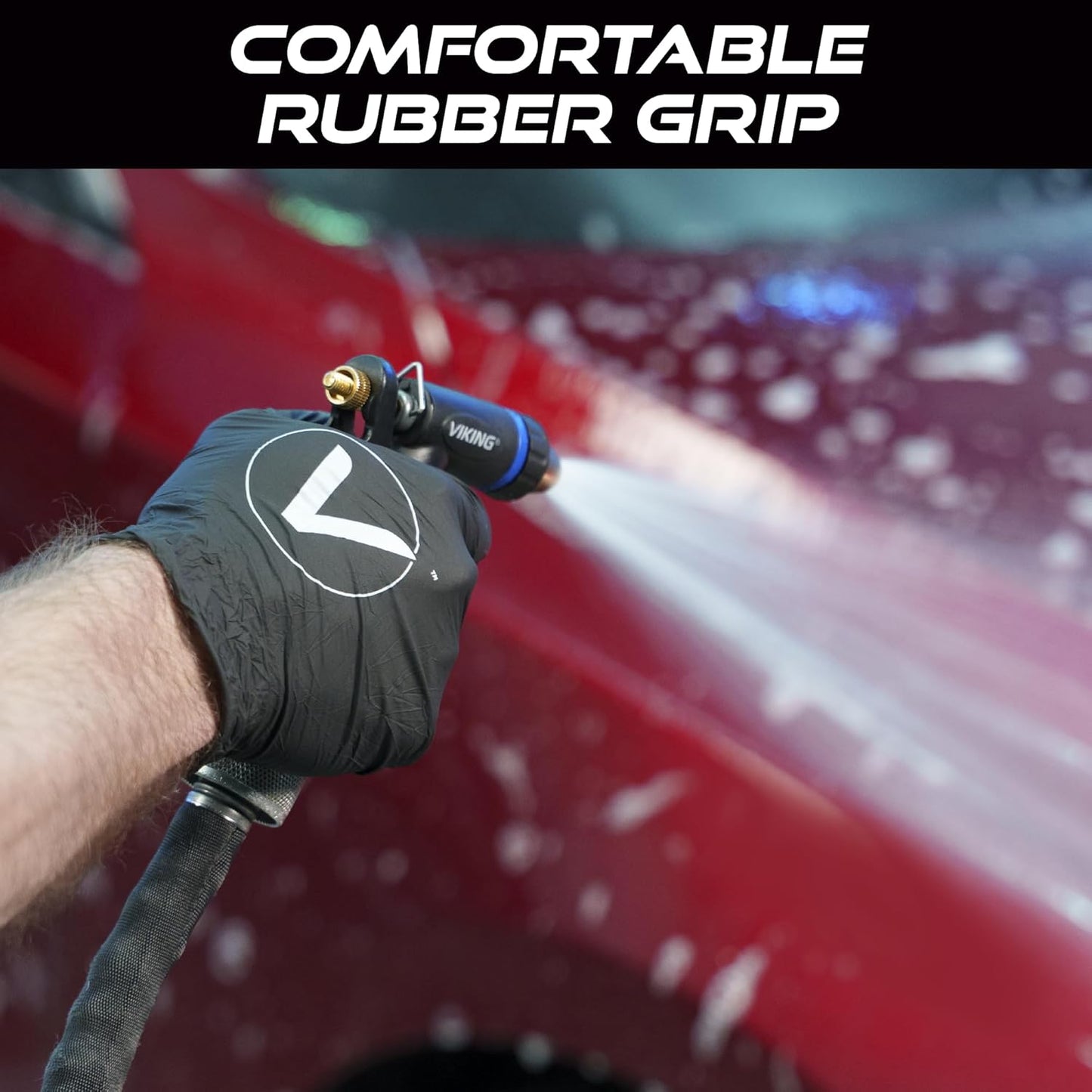 VIKING Garden Hose Nozzle - Adjustable Heavy-Duty Design for Car Washing, Plant Watering & Home Use