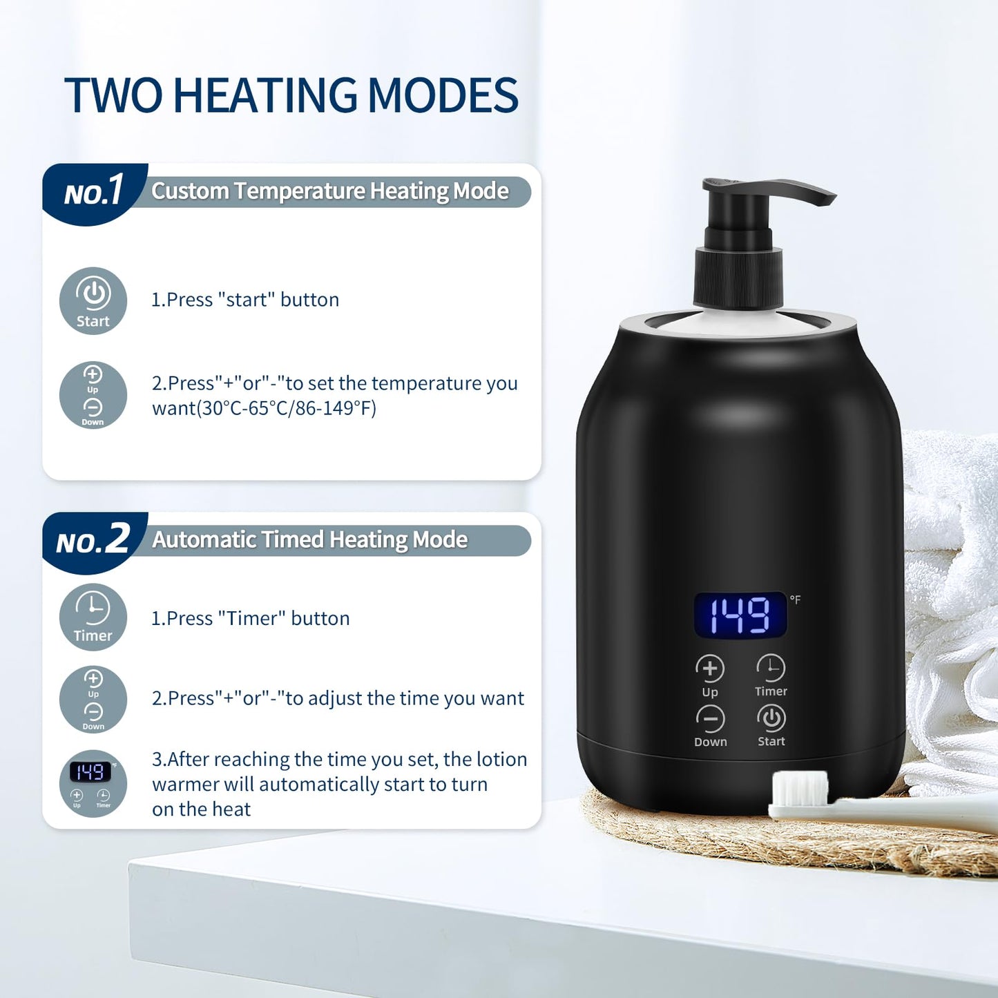 Massage Oil Warmer with Gua Sha Roller Set, Yofuly Professional Oil Warmer for Massage with Two Dispenser Bottles, Portable Electric Temperature Control Lotion Digital Heater for Spa, Black