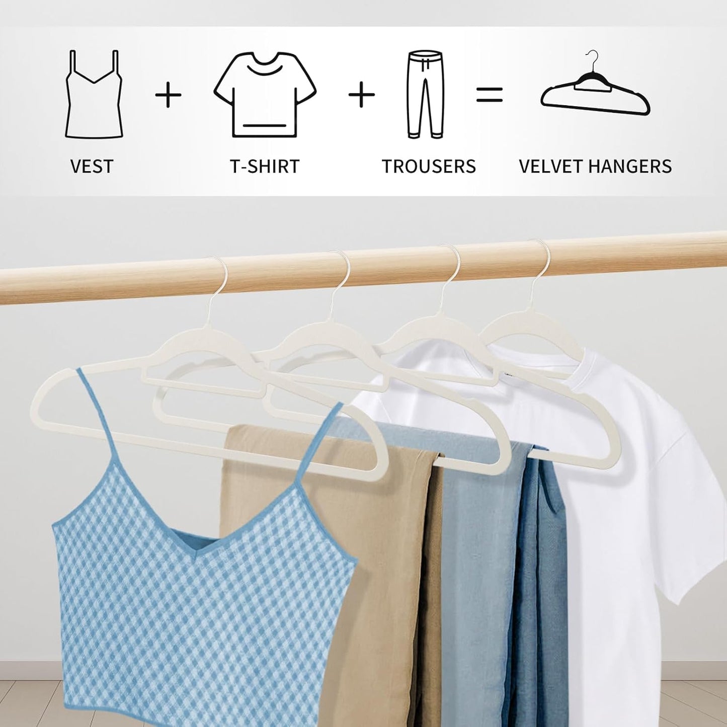 Skiennix Velvet Hangers - 30 Pack Ultra Slim Non-Slip Felt Coat Suit Hangers | Space-Saving 360° Swivel Hook