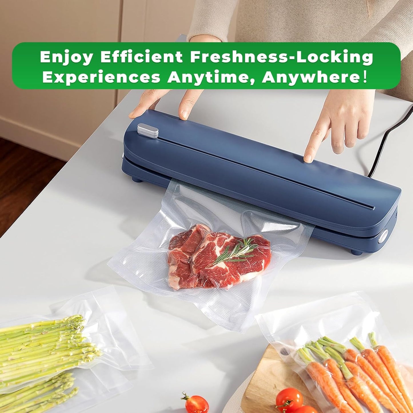 Skiennix Vacuum Sealer Bags - 50 PCS Heavy Duty 6" x 10" BPA-Free Textured Bags for Food Storage & Sous Vide Cooking