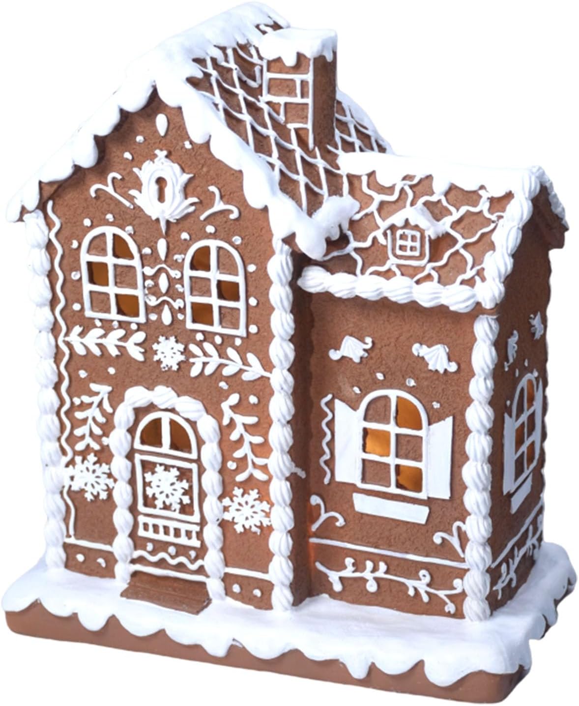 Sheaifun Gingerbread House Decor - LED Lighted Indoor Christmas Decoration | 9 x 5 x 10.2 Inch