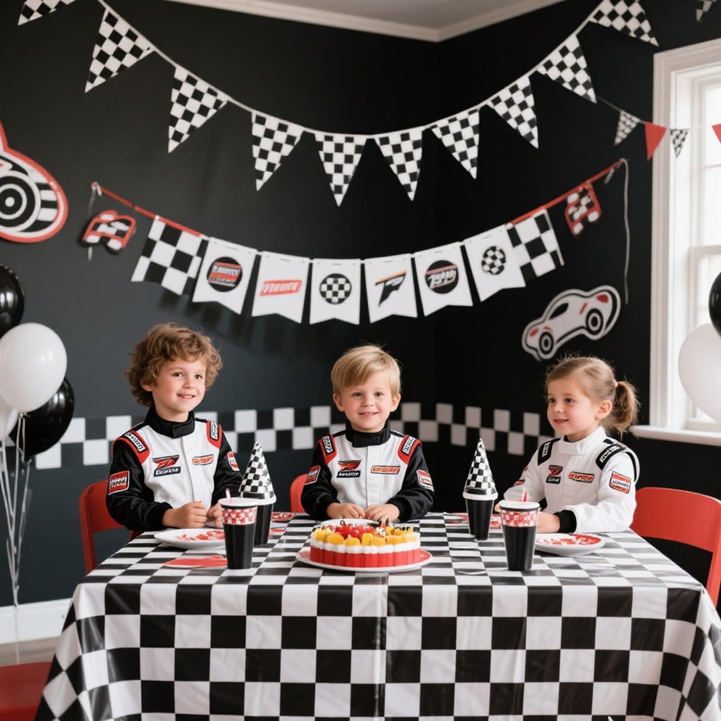 Kesfey 12 Packs Black and White Checkered Tablecloths 54 x 108 Inches Disposable Plastic Checkered Flag Racing Table Cover Waterproof Rectangle Race Car Table Cloth for Picnic Party Retro Celebration