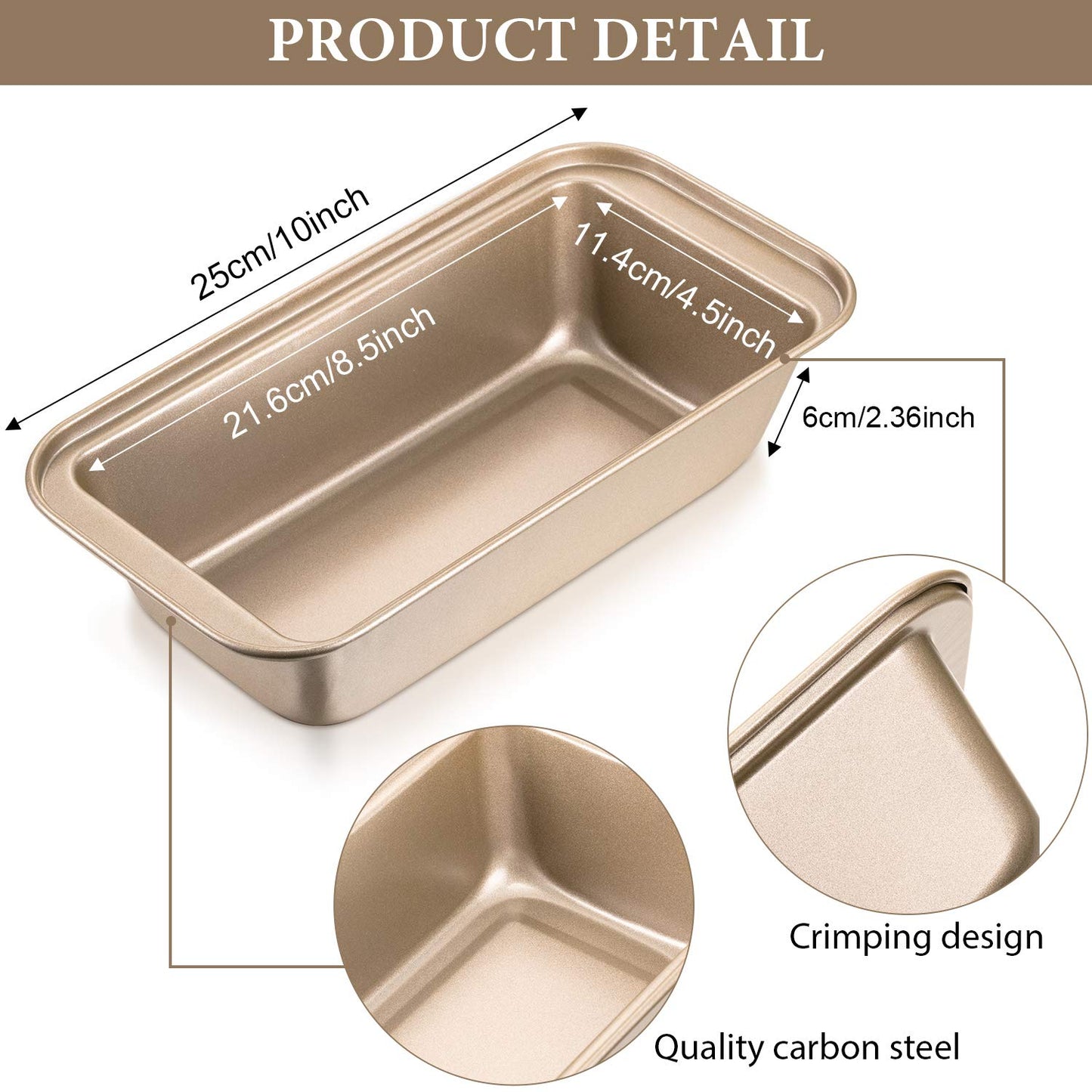 Patelai 4 Pieces Bread Pan Loaf Pan for Baking Bread 8.5 x 4.5 Inch Nonstick Carbon Steel Tin Rectangle Bakeware for Home Kitchen Cake Pies Baking Tray