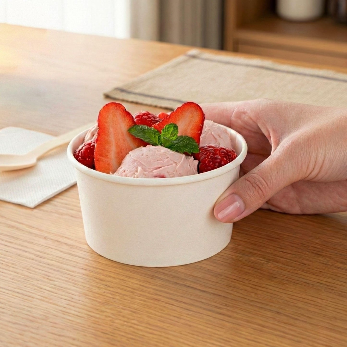 Coppetta 8-Ounce Dessert Cups, 200 Disposable Ice Cream Cups - Lids Sold Separately, Sturdy, White Paper Frozen Yogurt Bowls, For Hot And Cold Foods, Perfect For Gelato Or Mousse - Restaurantware
