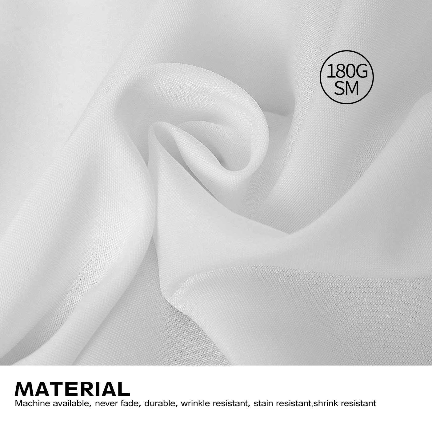 Surmente White Rectangle Tablecloth 90 x 132-inch Rectangular Polyester Table Cloth for Weddings, Banquets, or Restaurants