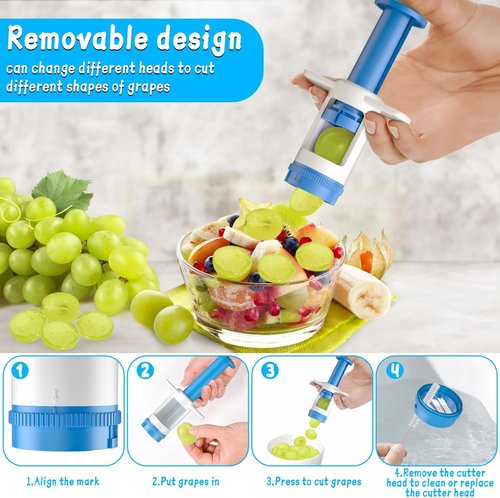 HiYZ Grape Cutter - Stainless Steel Fruit Slicer & Veggie Divider for Baby Food Prep