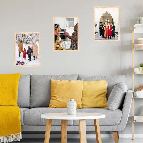 JCJMY 12x17 Picture Frame - Versatile Wall Mounting for Horizontal or Vertical Display | Natural Finish with Shatter-Resistant Plexiglass