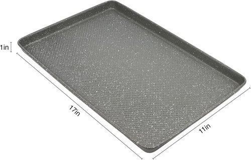 David Burke Cookie Sheet - Carbon Steel, PFTE & PFOA Free, Oven Safe, Non-Toxic - 17x11, Gray Speckle